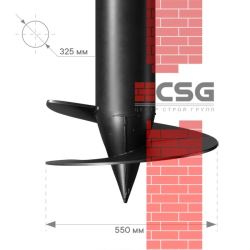 Свая винтовая СВСН-325/550/4500 по выгодным ценам в Барнауле.