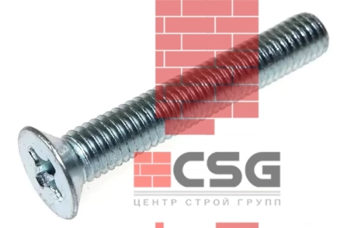 Винт с потайной головкой 4х6 оцинк. DIN 965