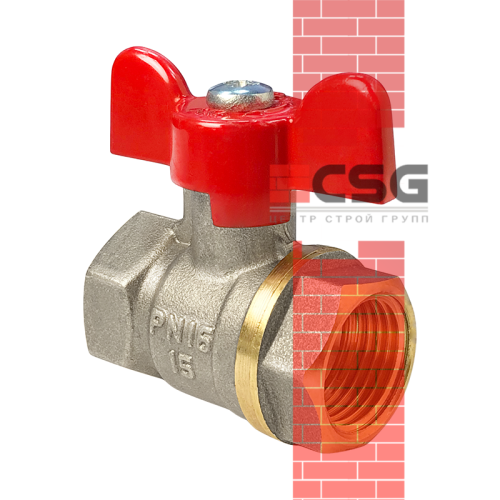 Кран шаровой латунь Практик 131 Ду15 Ру16 ВР/НР бабочка ГАЛЛОП 103253 арт.1213363CDEK